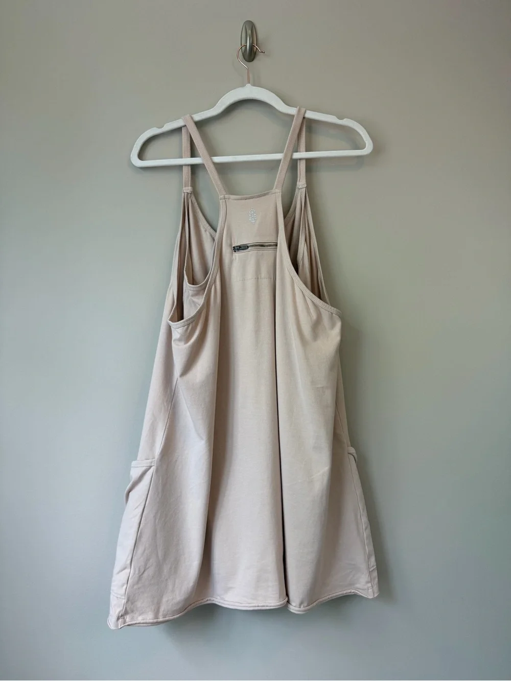 Free People Movement Hot Shot Beige Racerback Pocket Mini Dress Size L